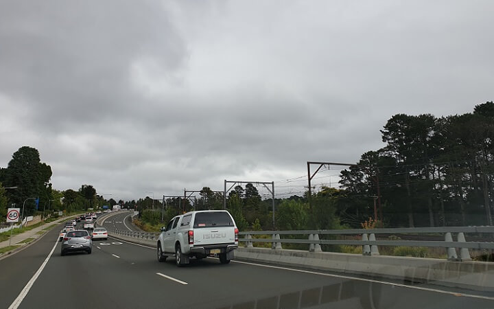 Carretera hacia las Blue Mountains
